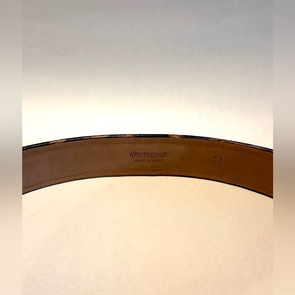 Roberto Cavalli Animal Print Leather and Multicolor Jewel Open Cuff Belt. - Picture 4 of 10